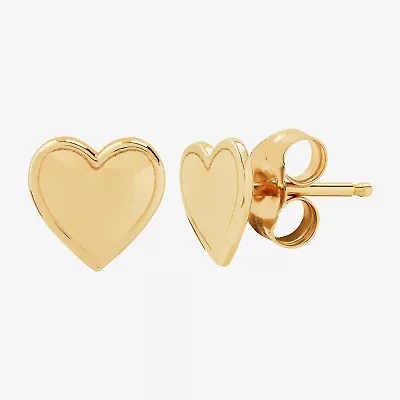 Limited Quantities! 14K Gold 7.2mm Heart Stud Earrings