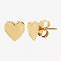 Limited Quantities! 14K Gold 7.2mm Heart Stud Earrings