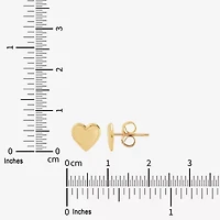 Limited Quantities! 14K Gold 7.2mm Heart Stud Earrings