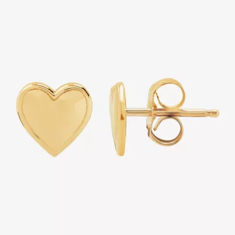 Limited Quantities! 14K Gold 7.2mm Heart Stud Earrings