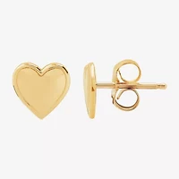 Limited Quantities! 14K Gold 7.2mm Heart Stud Earrings