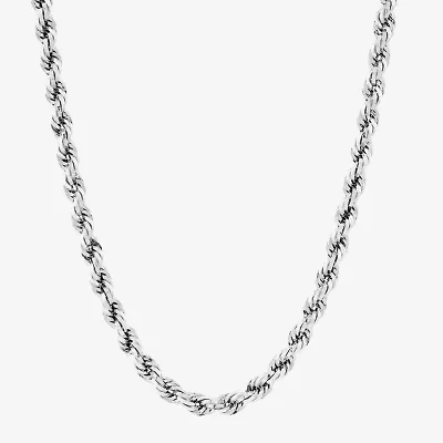 Limited Quantities! Womens 10K White Gold 26 Inch Rope Chain Necklace