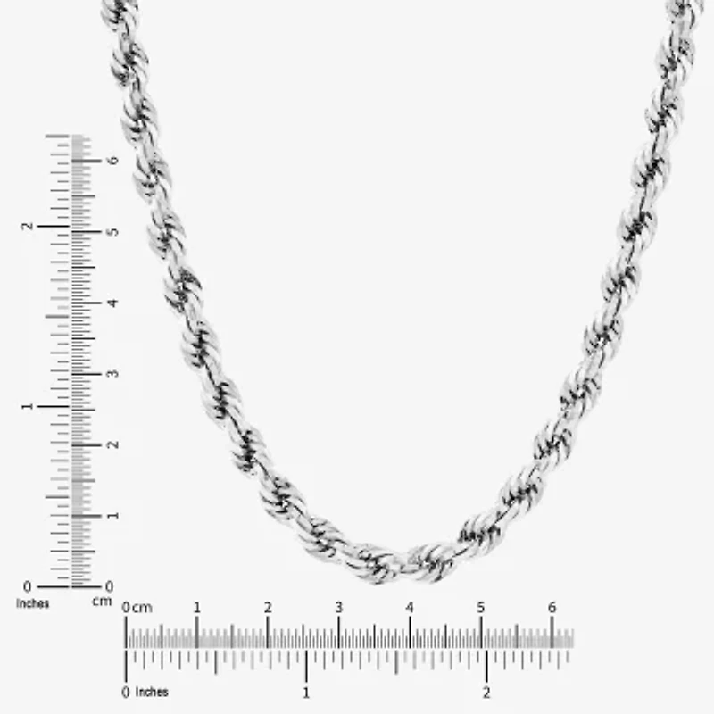Limited Quantities! Womens 10K White Gold 26 Inch Rope Chain Necklace
