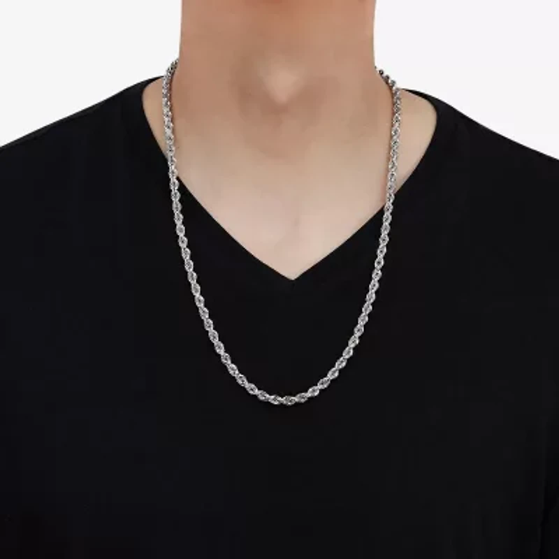 Limited Quantities! Womens 10K White Gold 26 Inch Rope Chain Necklace