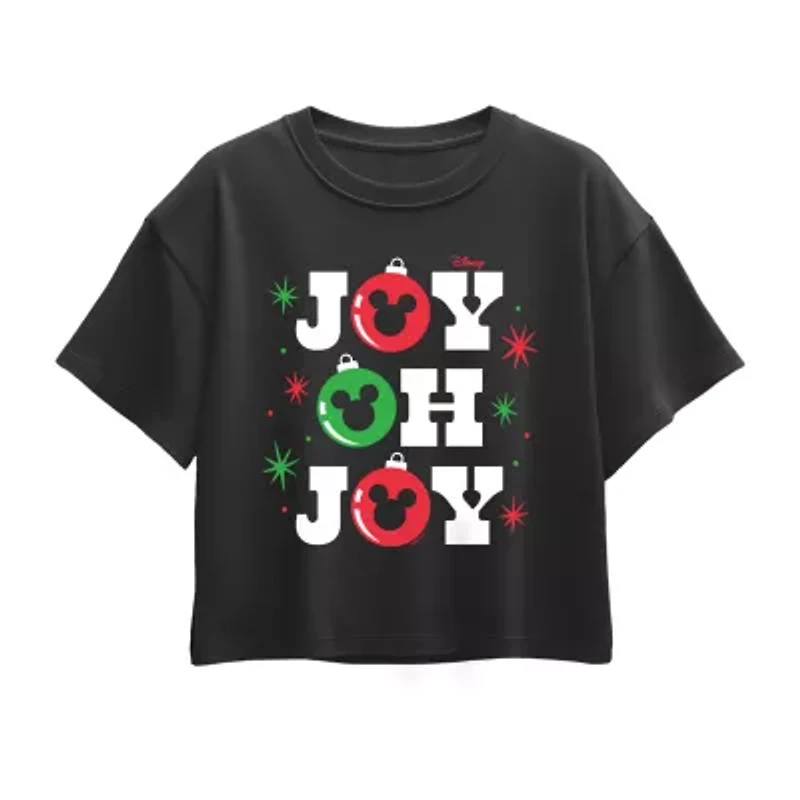 Disney Collection Little & Big Kid Girls Round Neck Short Sleeve Mickey Mouse Graphic T-Shirt