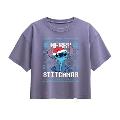 Disney Collection Little & Big Kid Girls Round Neck Short Sleeve Graphic T-Shirt