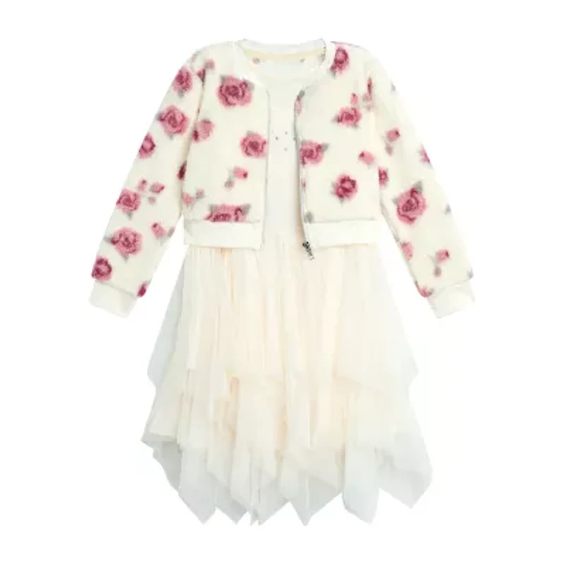 Knit Works Little Girls Floral 2-pc. Dress Set