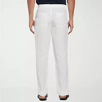 Cubavera 30" Inseam Linen Drawstring Mens Regular Fit Flat Front Pant
