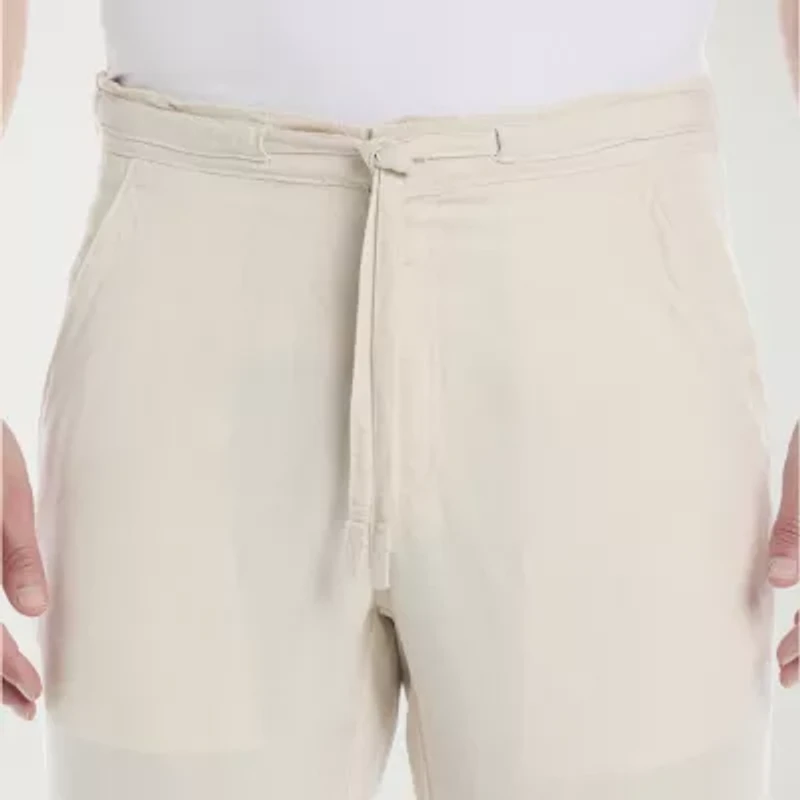 Cubavera 30" Inseam Linen Drawstring Mens Regular Fit Flat Front Pant