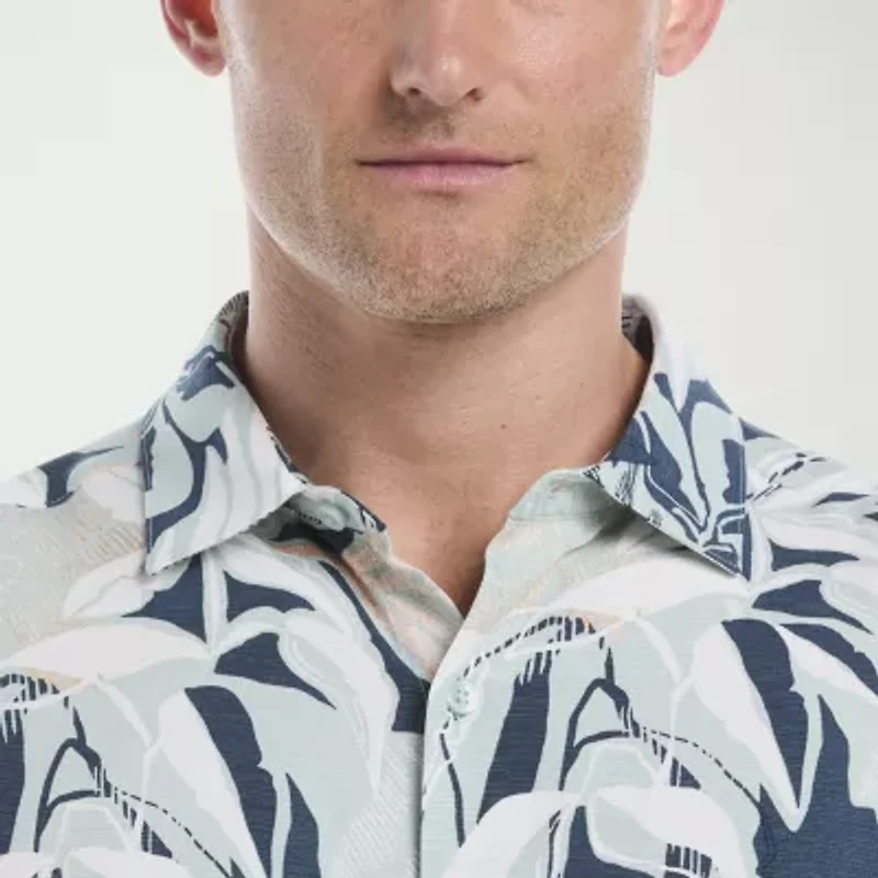 Cubavera Tropical Print Mens Short Sleeve Regular Fit Button-Down Shirt