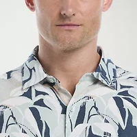 Cubavera Tropical Print Mens Short Sleeve Regular Fit Button-Down Shirt