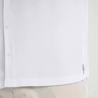 Cubavera Across The Chest Scenic Print Mens Short Sleeve Regular Fit Button-Down Shirt