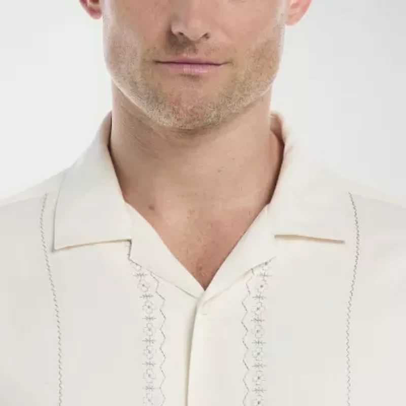 Cubavera Mens Short Sleeve Regular Fit Button-Down Shirt