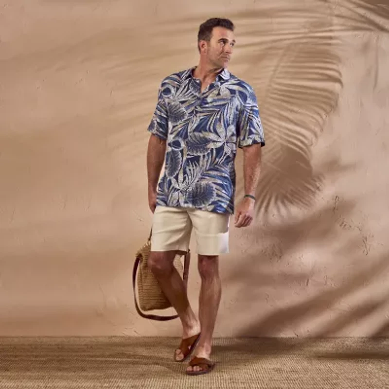 Cubavera Mens Short Sleeve Regular Fit Big and Tall Button-Down Shirt