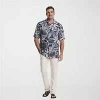 Cubavera Mens Short Sleeve Regular Fit Big and Tall Button-Down Shirt
