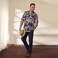 Cubavera Mens Short Sleeve Regular Fit Big and Tall Button-Down Shirt