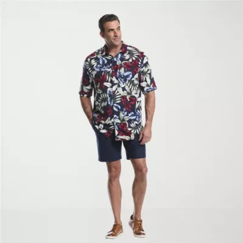 Cubavera Mens Short Sleeve Regular Fit Big and Tall Button-Down Shirt