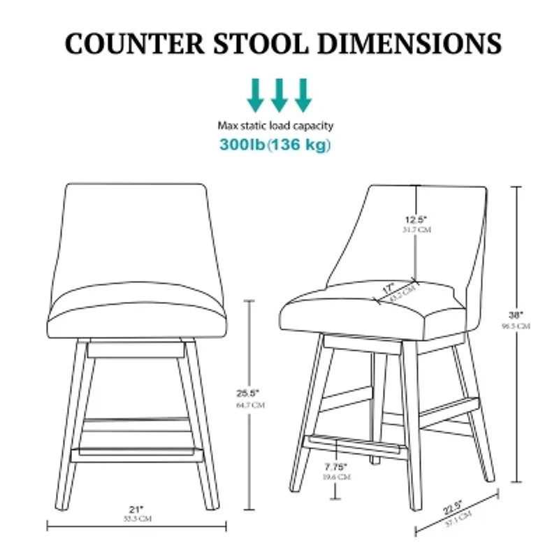 Martha Stewart Winfield Swivel Counter Counter Height Bar Stool