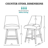 Martha Stewart Winfield Swivel Counter Counter Height Bar Stool