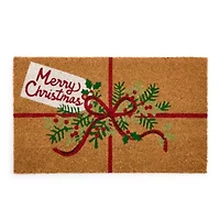 North Pole Trading Co. Red And Green Merry Christmas Indoor Outdoor Rectangular Doormat