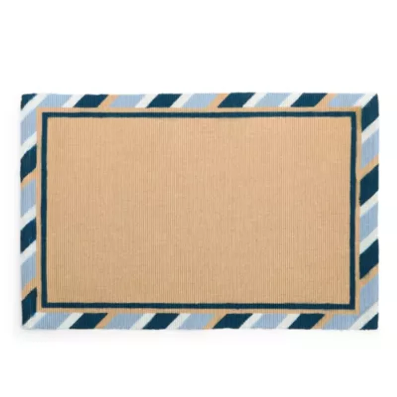 North Pole Trading Co. Blue And White Snowman Indoor Outdoor Rectangular Doormat