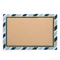 North Pole Trading Co. Blue And White Snowman Indoor Outdoor Rectangular Doormat