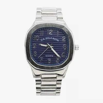 U.S. Polo Assn. Mens Silver Tone Strap Watch Usc80841jc