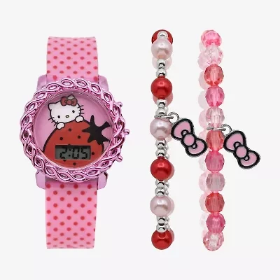 Hello Kitty Girls Pink 3-pc. Watch Boxed Set Hk40071jc