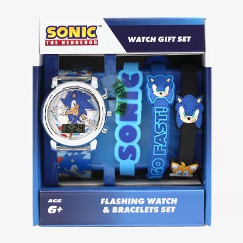 Sonic the Hedgehog Boys Multicolor 4-pc. Watch Boxed Set Snc40130mjc
