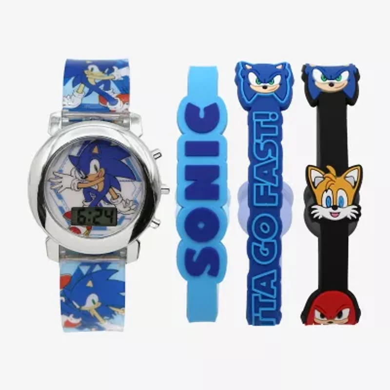Sonic the Hedgehog Boys Multicolor 4-pc. Watch Boxed Set Snc40130mjc