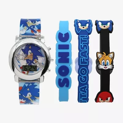 Sonic the Hedgehog Boys Multicolor 4-pc. Watch Boxed Set Snc40130mjc