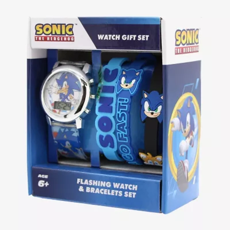 Sonic the Hedgehog Boys Multicolor 4-pc. Watch Boxed Set Snc40130mjc