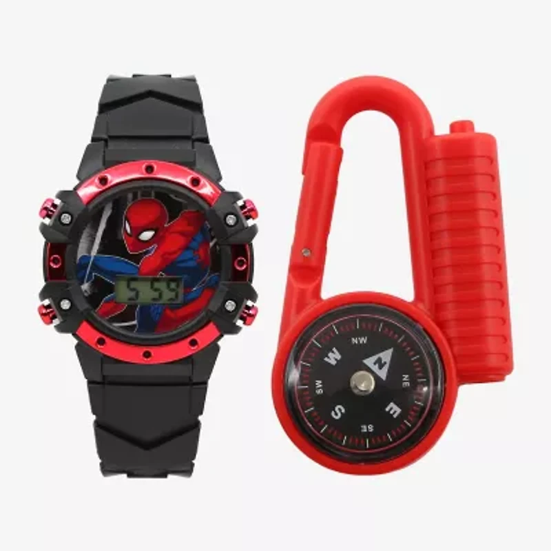 Spiderman Boys Black 2-pc. Watch Boxed Set Spd40160jc