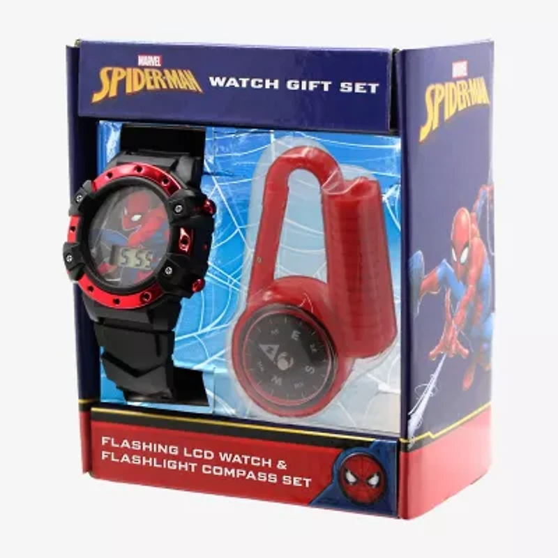 Spiderman Boys Black 2-pc. Watch Boxed Set Spd40160jc