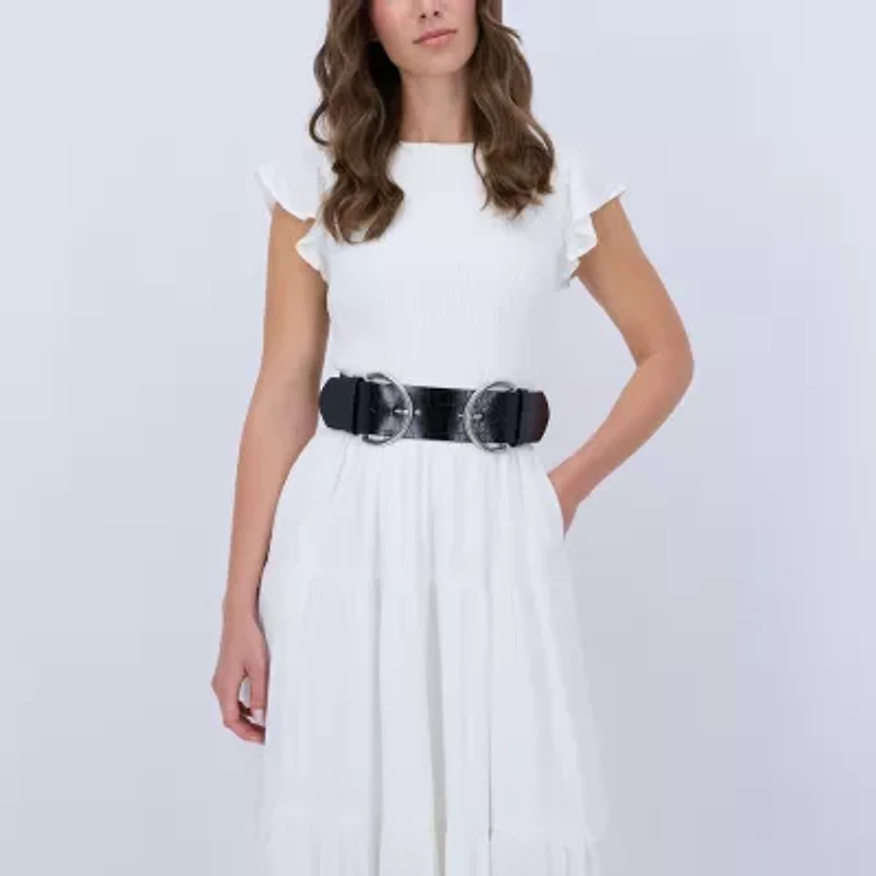 JS Jessica Simpson 2.5" Double Bucke Womens Belt