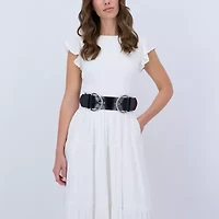 JS Jessica Simpson 2.5" Double Bucke Womens Belt