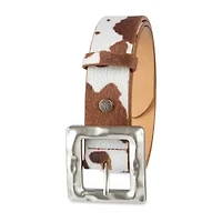 JS Jessica Simpson Hammered Cow Print 1 Pair Womens Belt
