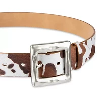 JS Jessica Simpson Hammered Cow Print 1 Pair Womens Belt