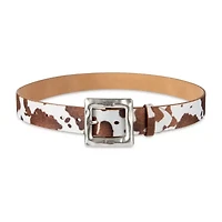 JS Jessica Simpson Hammered Cow Print 1 Pair Womens Belt