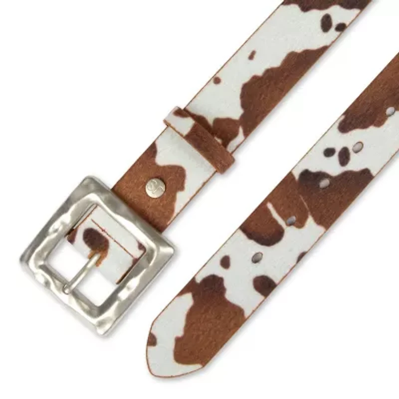 JS Jessica Simpson Hammered Cow Print 1 Pair Womens Belt
