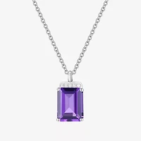Gemstone Sterling Silver 18 Inch Pendant Necklace
