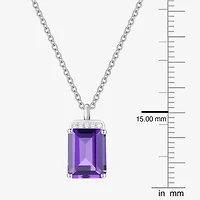 Gemstone Sterling Silver 18 Inch Pendant Necklace