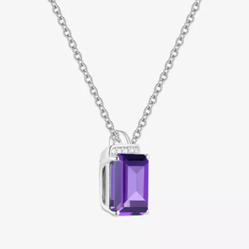Gemstone Sterling Silver 18 Inch Pendant Necklace