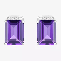 Gemstone Sterling Silver 9mm Stud Earrings