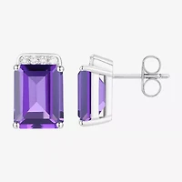 Gemstone Sterling Silver 9mm Stud Earrings