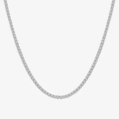 (F / Si2) Womens White Diamond 10K Gold 18 Inch Tennis Necklace