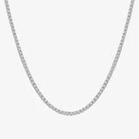 (F / Si2) Womens White Diamond 10K Gold 18 Inch Tennis Necklace