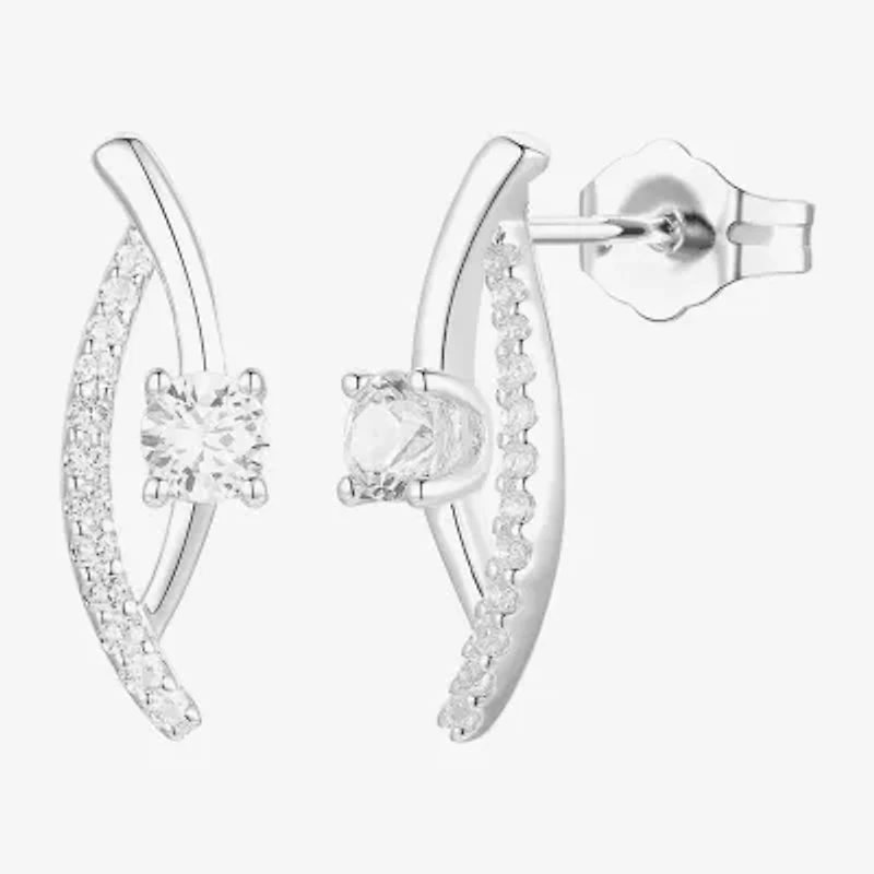 G-H / Vs2-Si1 Womens 1/3 CT. T.W. Lab Grown White Diamond 10K White Gold Drop Earrings