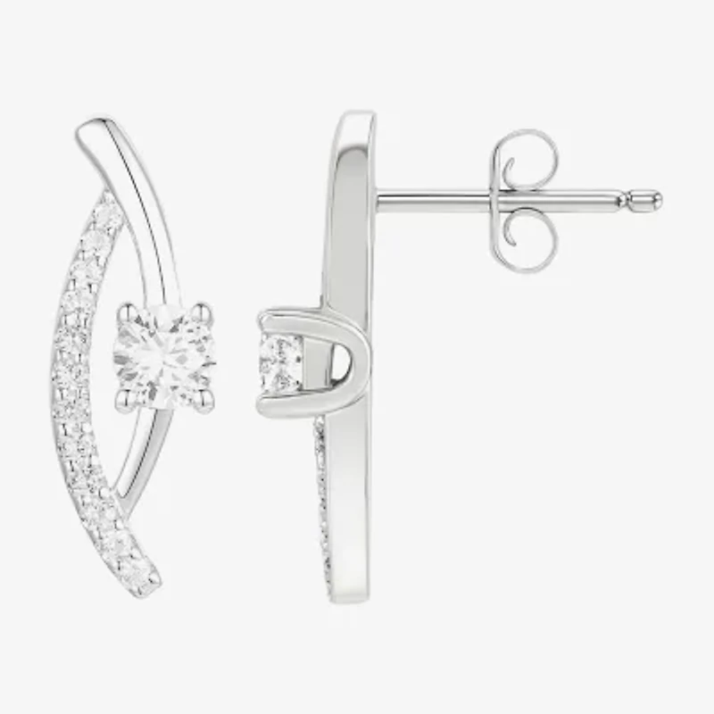 G-H / Vs2-Si1 Womens 1/3 CT. T.W. Lab Grown White Diamond 10K White Gold Drop Earrings