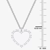 (G-H / Vs2-Si1) Womens 1/3 CT. T.W. Lab Grown White Diamond 10K White Gold Heart 18 Inch Pendant Necklace